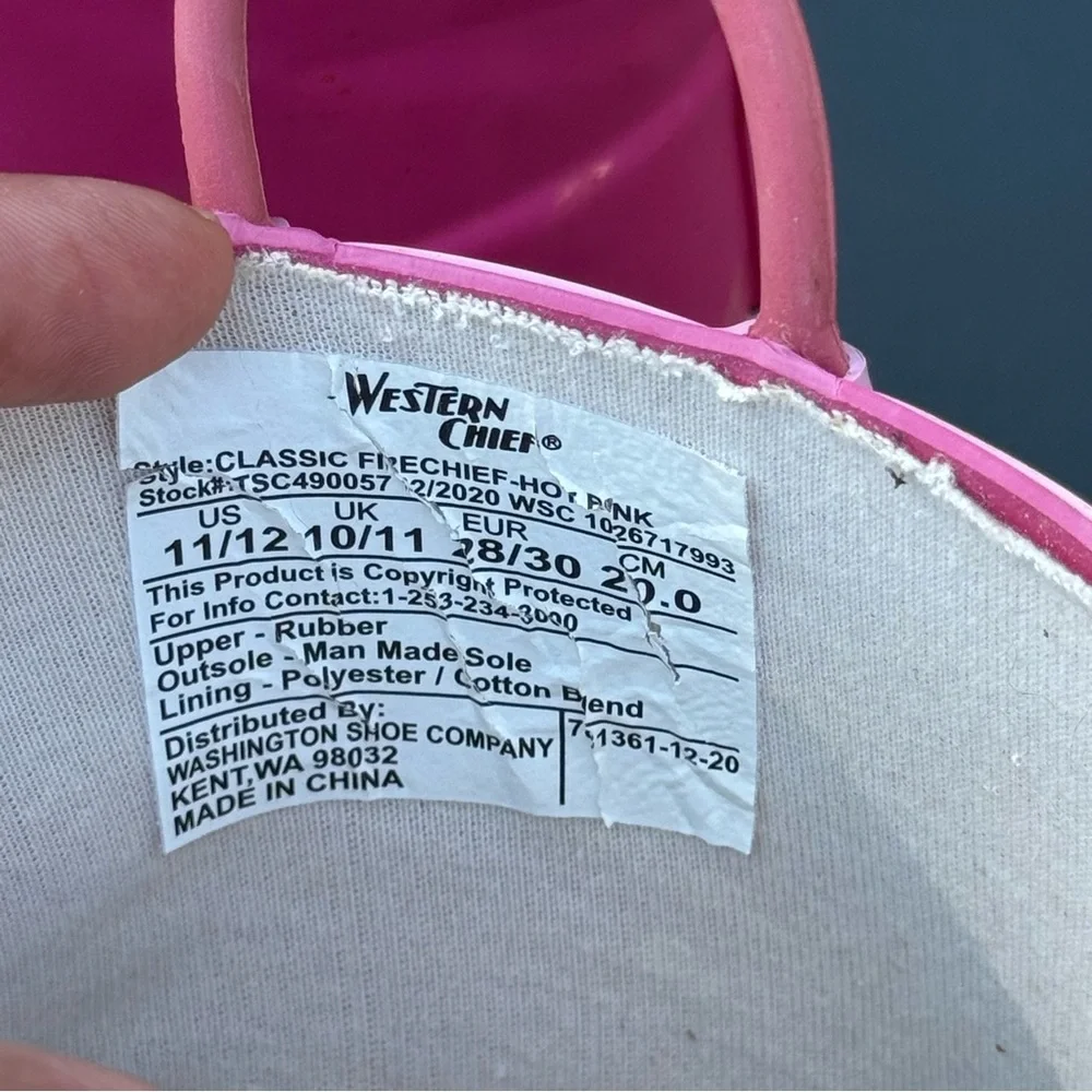 Western Chief Pink Kids Rain Boots 11/12